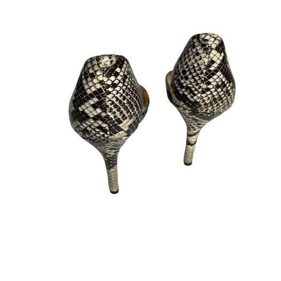 Marc Fisher Heels Joey Peep Toe Snakeskin D'Orsay Pumps Size 8 - Picture 5 of 9